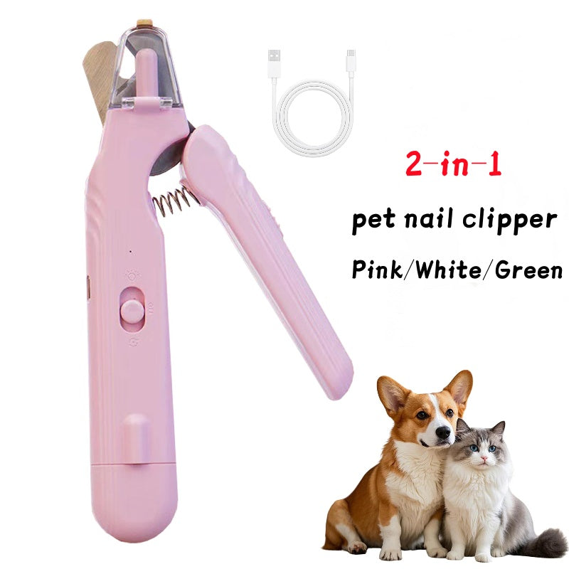 2-in-1 Dog & Cat Nail Clippers and Grinder with Light