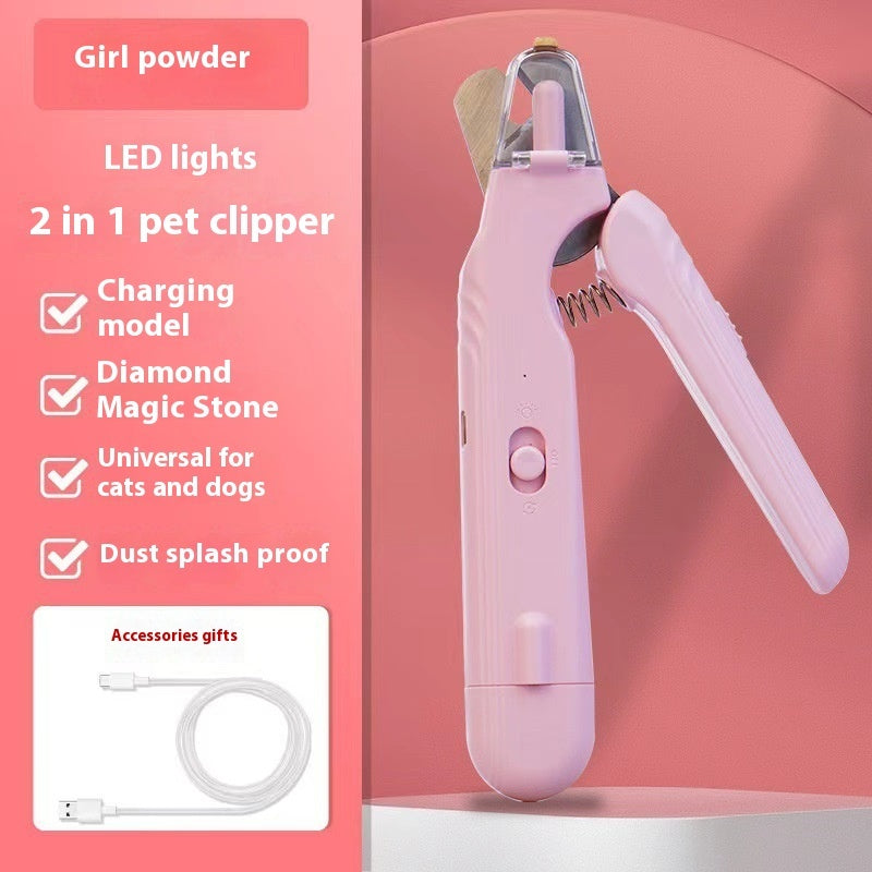 2-in-1 Dog & Cat Nail Clippers and Grinder with Light